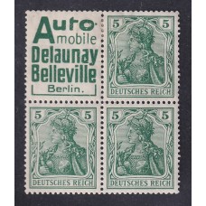 ALEMANIA 1911 ESTAMPILLAS SE-TENANT ZUSAMMENDRUCKE NUEVAS CON GOMA MI. R6 CON PUBLICIDAD RARISIMA 750 €